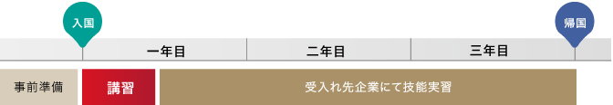 FLOW 外国人技能実習制度の流れ
